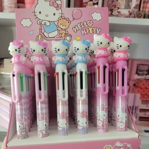 Hello Kitty Pink and Blue Multicolor Pens Set Of 6